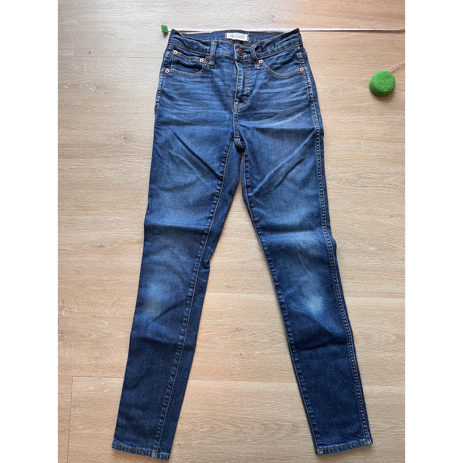 Madewell 9" Skinny Jeans Womens 24 Blue Denim High Rise Medium Wash Whiskers